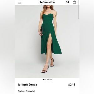 Reformation Juliette dress green